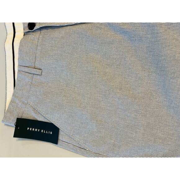 NWT Perry Ellis Pinstripe Slim Fit Shorts Mens 32 9" Inseam Quiet Luxury Preppy - Picture 10 of 14